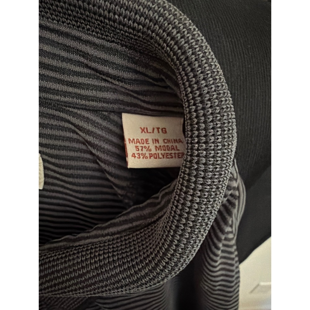 Tommy Bahama Mens XL Charcoal Grey Striped Modal Blend Short Sleeve Polo Shirt - Picture 3 of 5